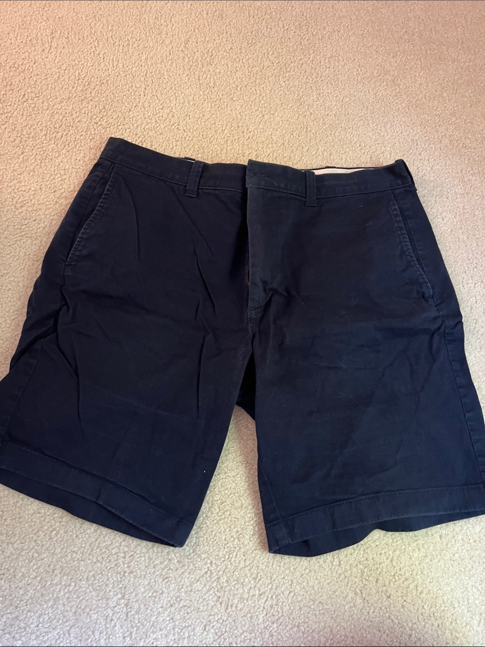 J. Crew Men's Navy Flat-Front Chino Shorts